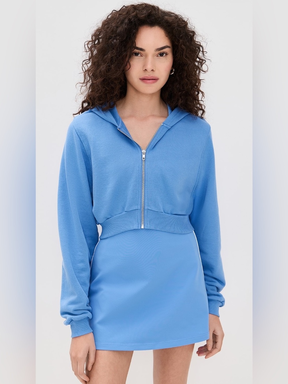 Alo Yoga Sweet Escape Zip Up Hoodie Crystal Clear Blue Size Medium
